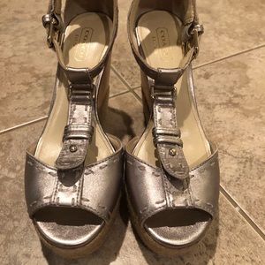 Coach silver espadrilles
